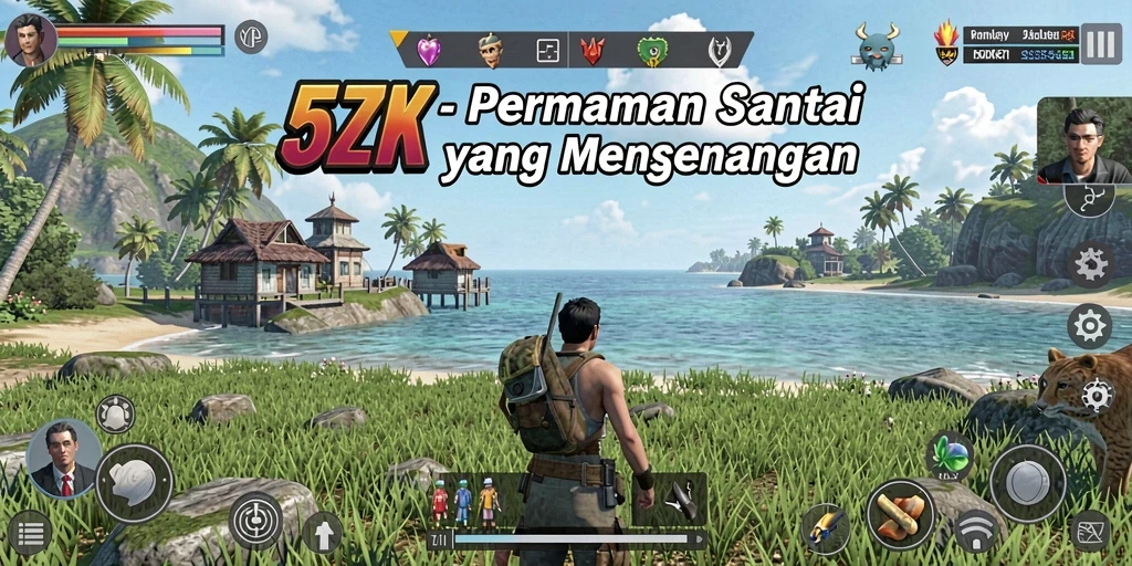 Tampilan gameplay 5ZK yang cerah dan menawan.