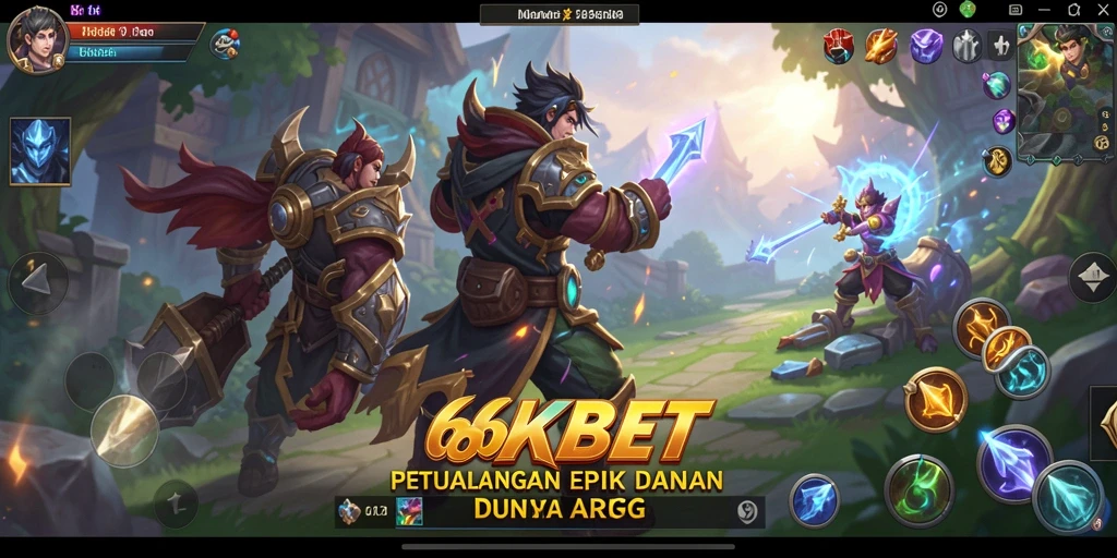 Tangkapan layar gameplay 66KBET menampilkan aksi pertarungan mendebarkan.