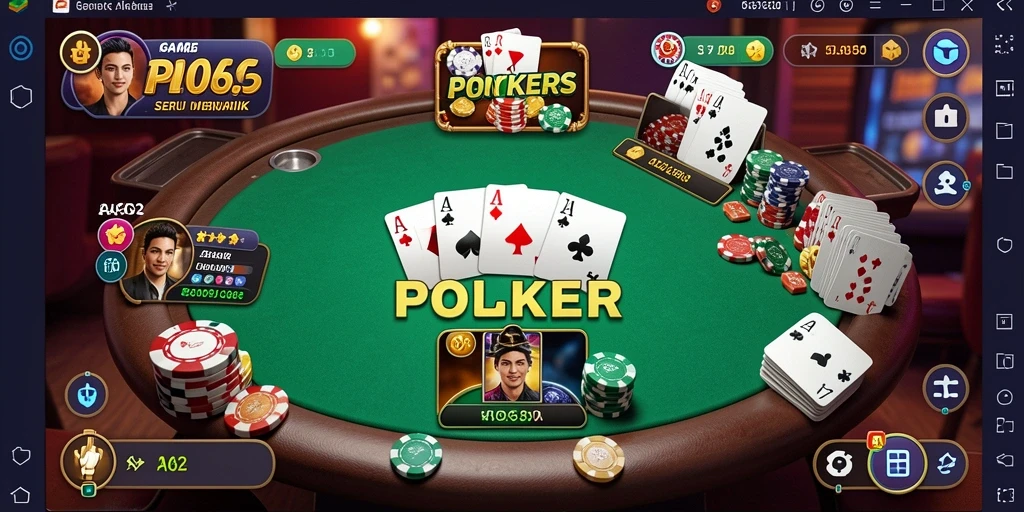 Tampilan gameplay menarik dari AA62 yang menghadirkan keseruan poker.