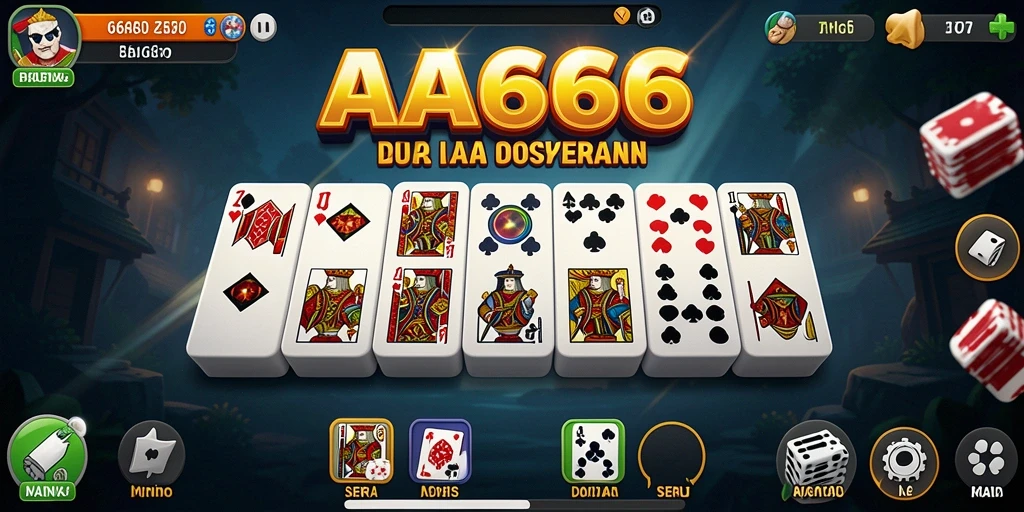 Tampilan gameplay seru dari AA666 yang menampilkan domino.