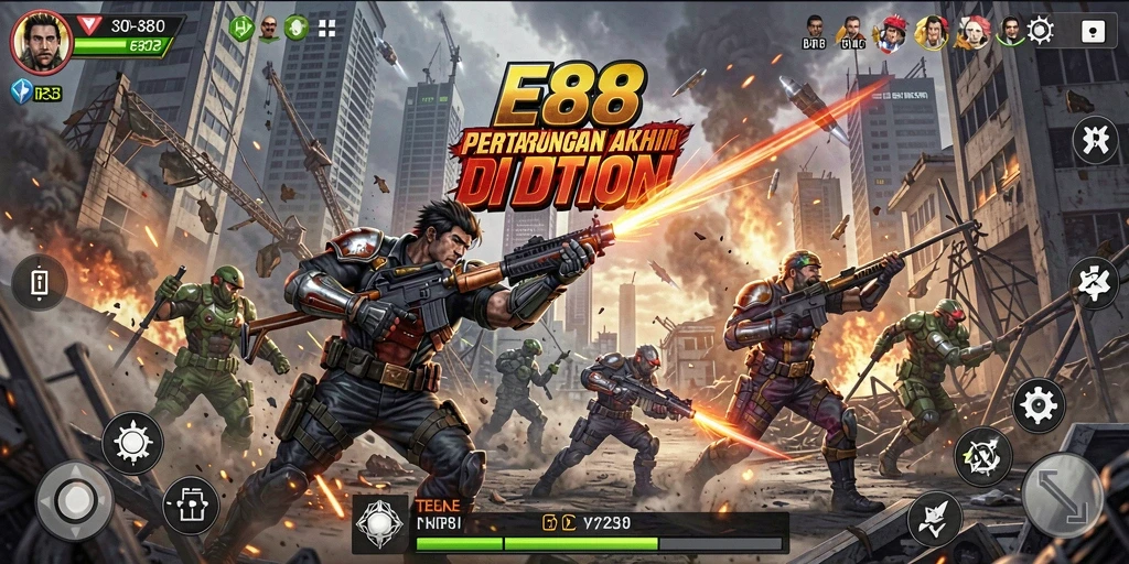 Gambaran gameplay E88 yang penuh aksi dan pertarungan seru.