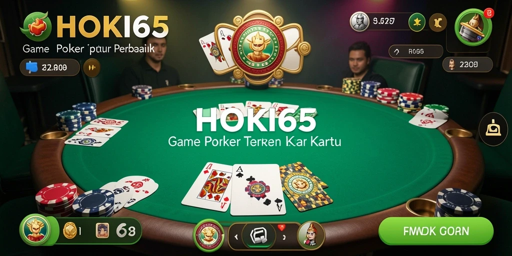 Screenshot HOKI65 menampilkan antarmuka permainan poker yang menarik.