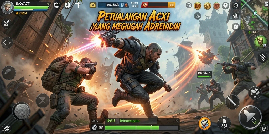 Tangkapan layar gameplay yang mendebarkan dari INOVA77.