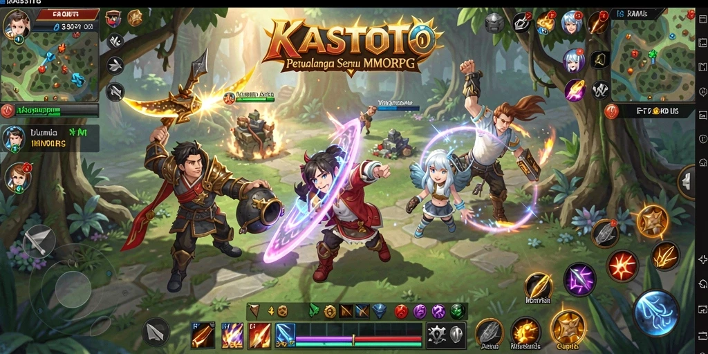 Screenshot KASTOTO menampilkan aksi seru dalam dunia MMORPG.
