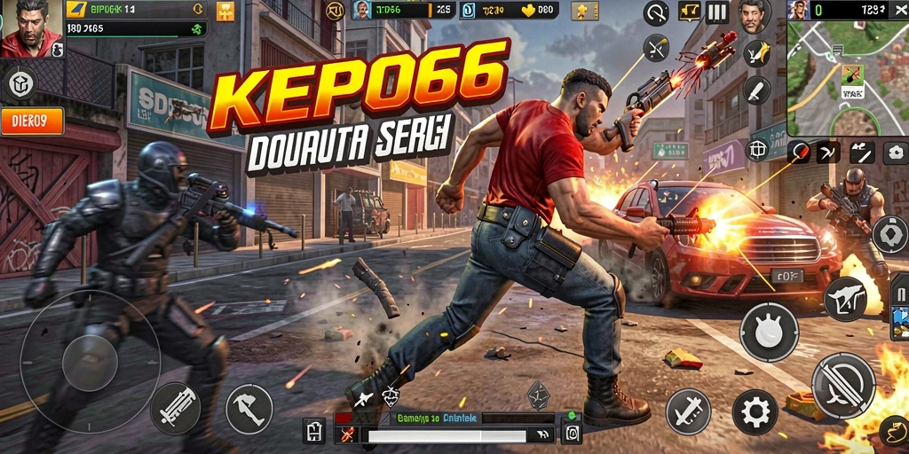 Tampilan gameplay menakjubkan dari KEPO66 saat pertempuran berlangsung.