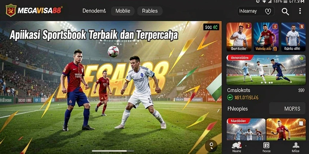 Screenshot MEGAVISA88 menampilkan fitur taruhan olahraga secara langsung.