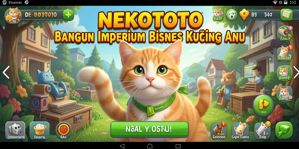 Gameplay menarik NEKOTOTO dengan kucing lucu dan variasi bisnis.
