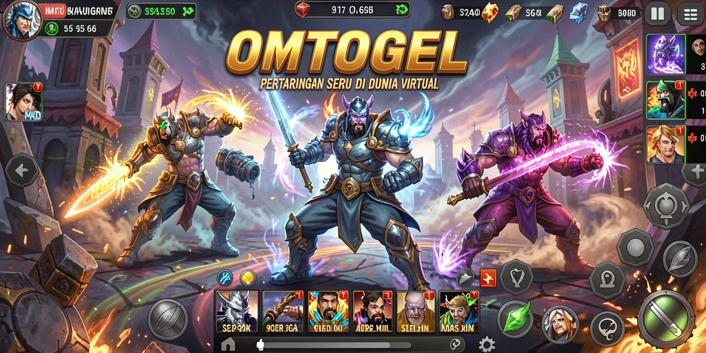 Gameplay pertarungan epik di OMTOGEL dengan karakter unik.