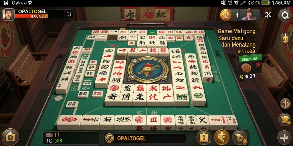 Tampilan gameplay Mahjong yang menawan di OPALTOGEL.