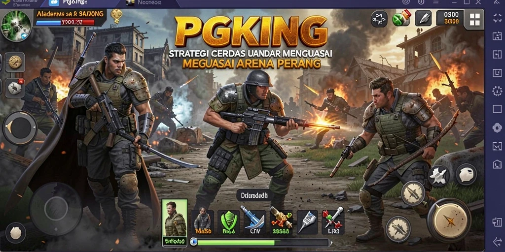 Tampilan gameplay PGKING dengan elemen strategi yang mendebarkan.