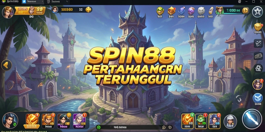 Tampilan menarik dari gameplay Tower Defense SPIN88.
