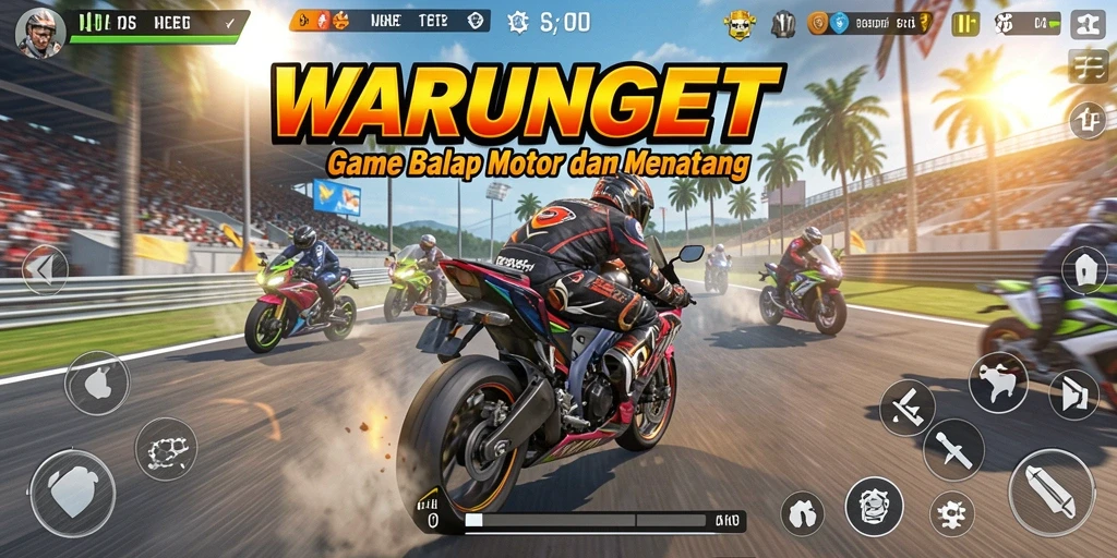 Screenshot gameplay balap motor di WARUNGBET yang memukau.