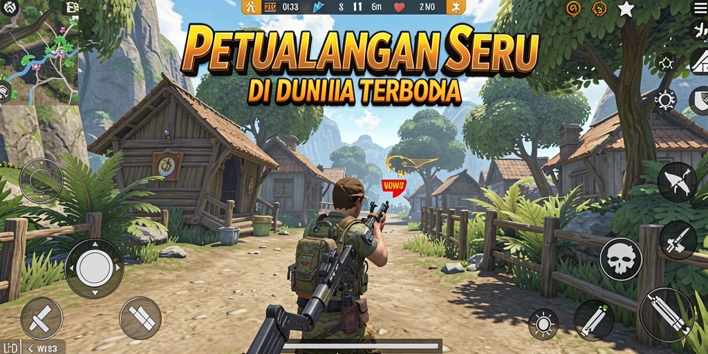 Tampilan penuh warna dari gameplay petualangan dunia terbuka WOW33.