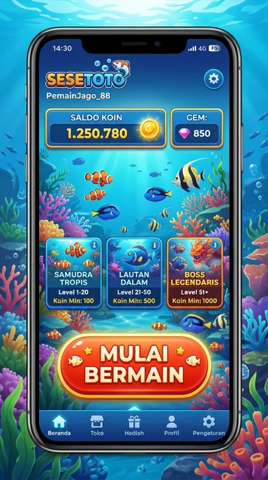 Tampilan aplikasi sesetoto yang sederhana dan menarik.